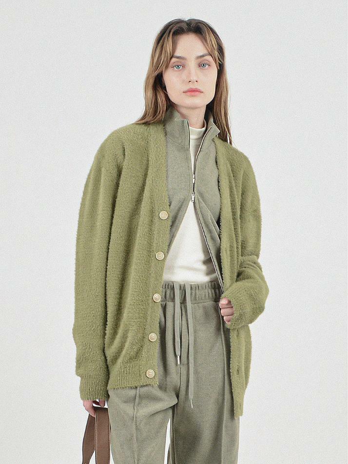 Boocle Angora Cardigan (Olive)