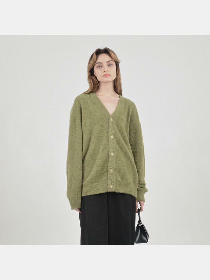 Boocle Angora Cardigan (Olive)