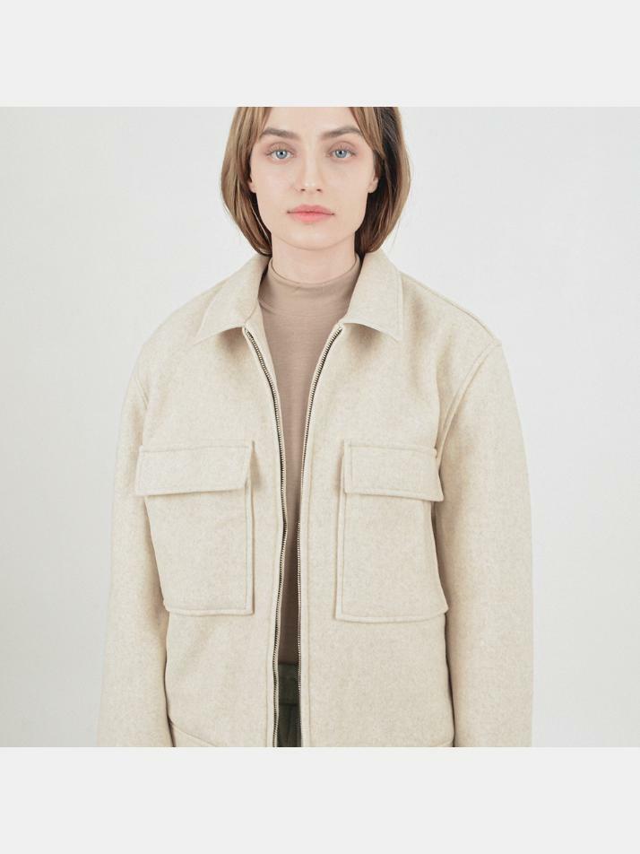 Chester Wool Trucker Jacket (Ivory)