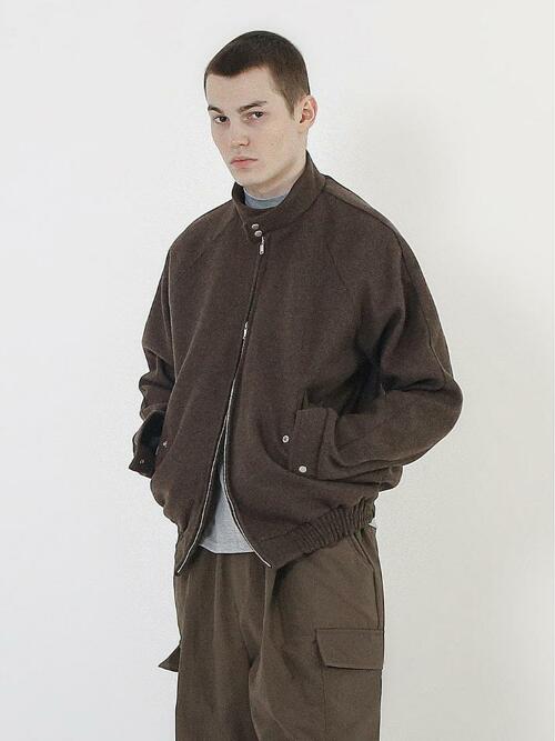 Harington Wool Biker Varsity Jacket (Brown)