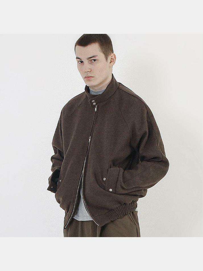 Harington Wool Biker Varsity Jacket (Brown)