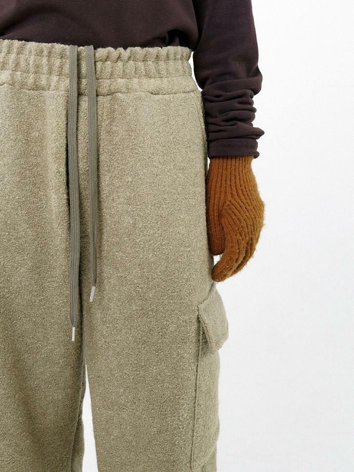 Boucle Cargo String Pants - Oatmeal /W244PT05OT