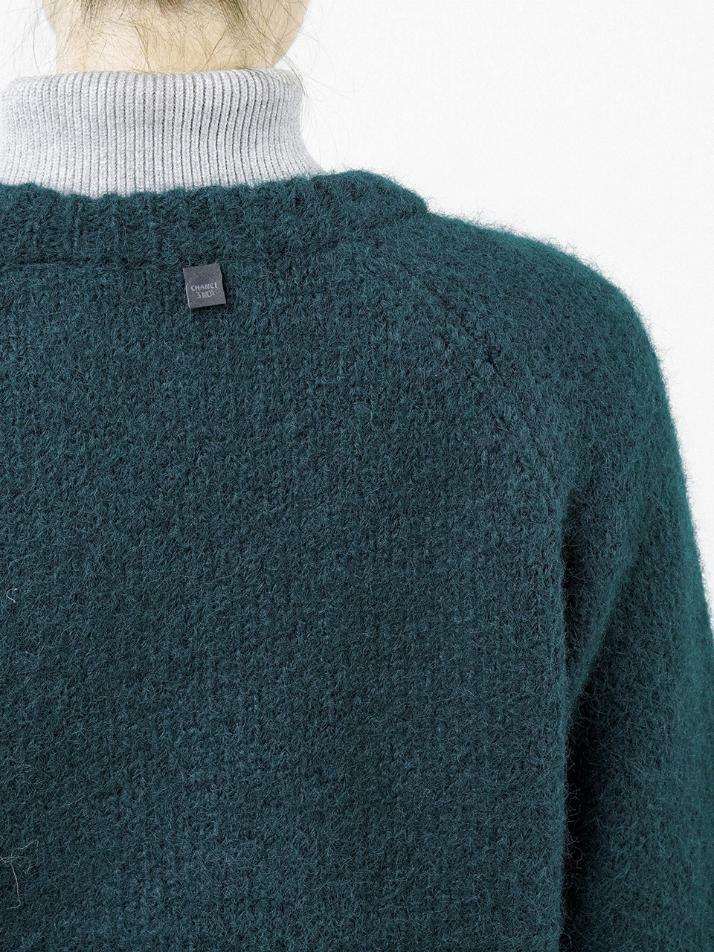 Boucle Reglan Round Knit - Deep Green /W244TP04GN