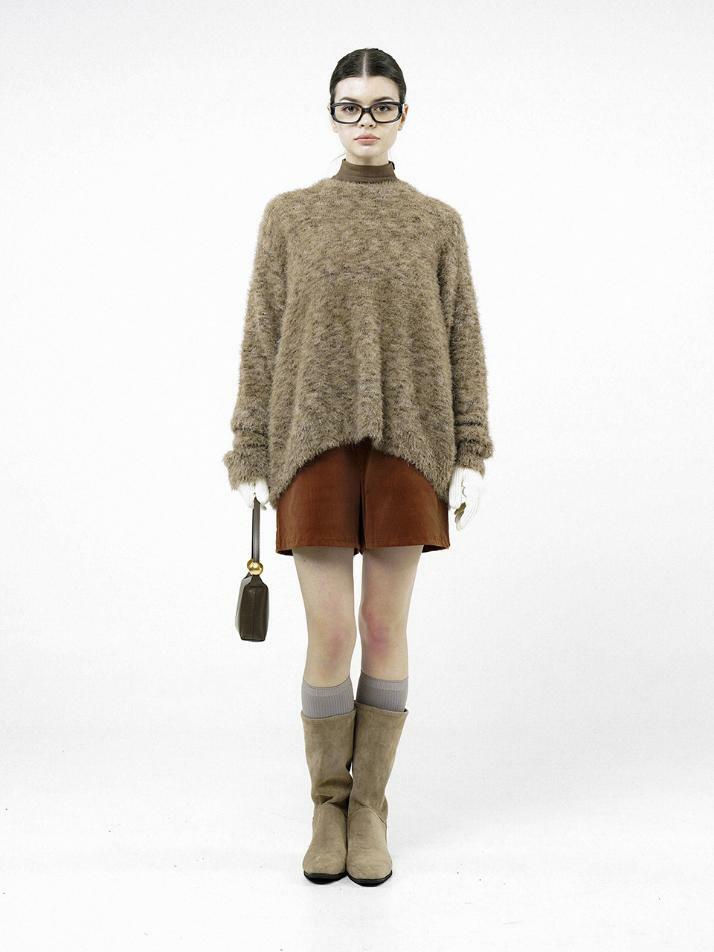 Loose Angora Bokashi Knit - Brown /W244TP05BR