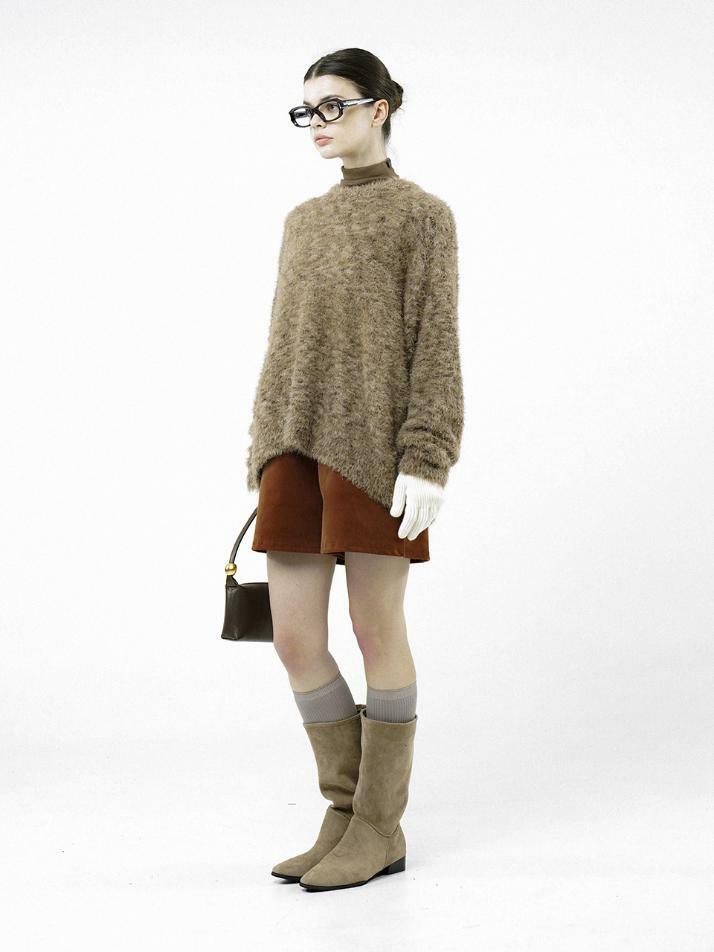 Loose Angora Bokashi Knit - Brown /W244TP05BR