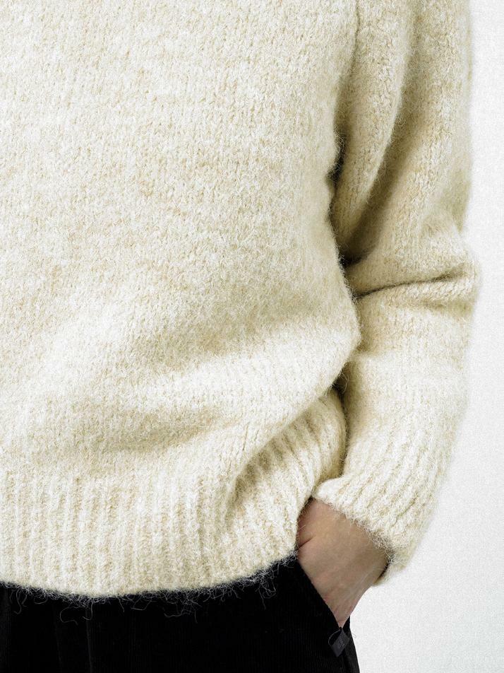 Boucle Reglan Round Knit - Ivory /W244TP04IV