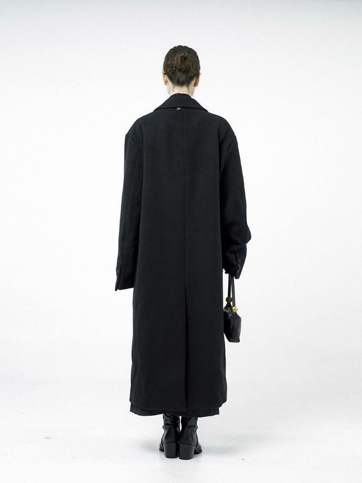 Oversized Wool double coat - Black /W244OT02BK