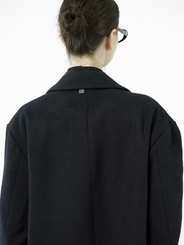 Oversized Wool double coat - Black /W244OT02BK