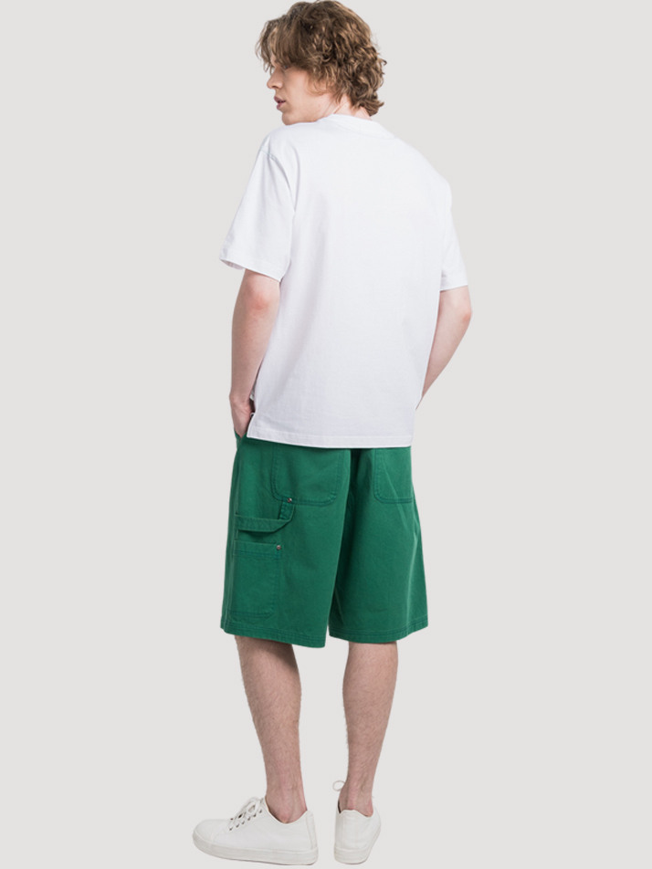 써클 크랙 로고 프린트 남자 라운드 반팔 티셔츠 CXS25MKRT608 WHI