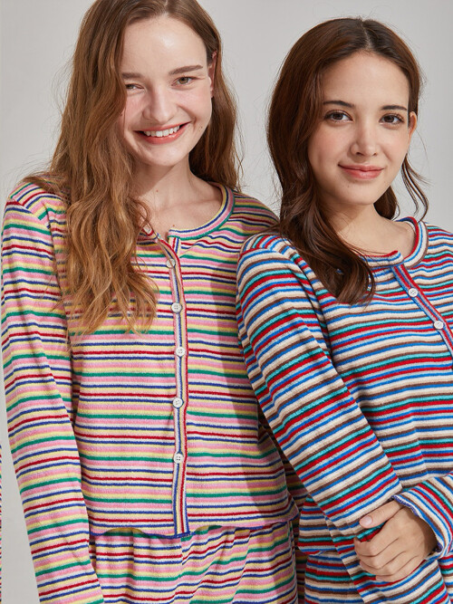 폴앤안나 롤롤 테리 가디건 (핑크/블루)