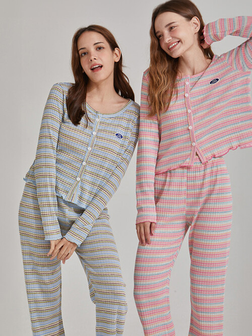 폴앤안나 모나카 9부 바지 (핑크/블루)