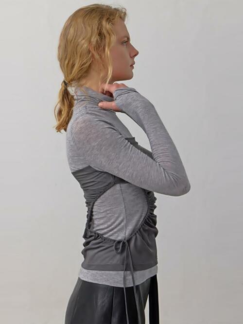 CLOVE TOP, MELANGE GRAY + GRAY