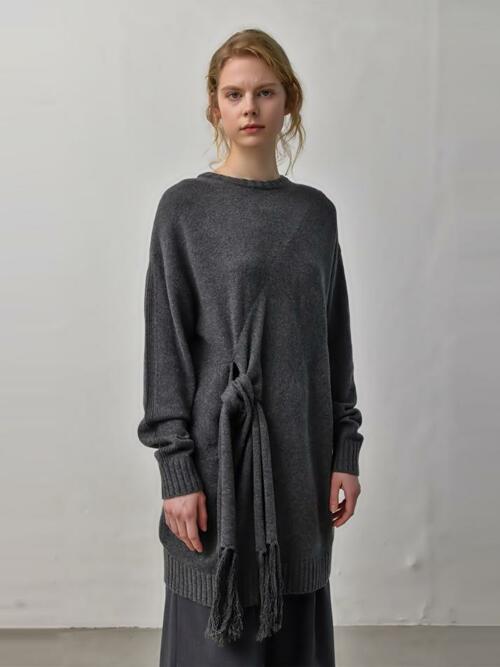 SAGE KNIT DRESS, GRAY