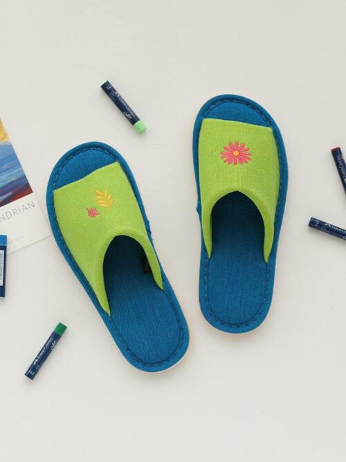 오픈 자수 실내화 꽃 샤인머스캣 그린 (S/L)