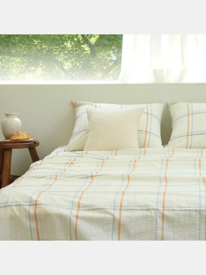 자연이 주는 시원함, 면 시어서커 여름 홑이불 세트 SS/Q 3colors