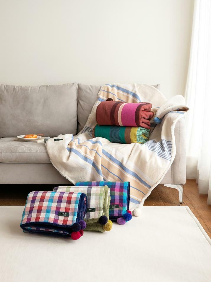 극세사 벨보아 니트방울 블랭킷 6 color