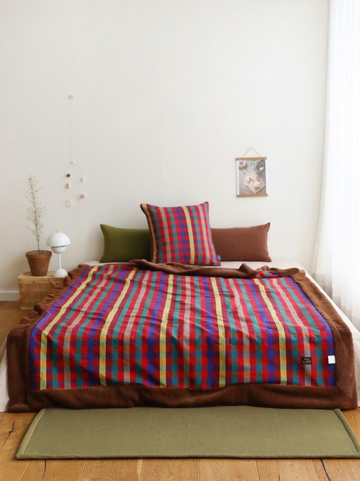 벨보아 수제면 블랭킷 L 초코레드