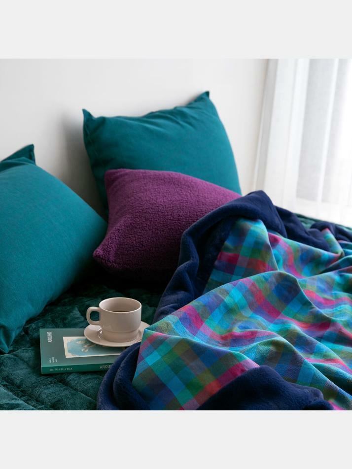 벨보아 블랭킷 오가닉코튼 L 이브닝글로우 체크