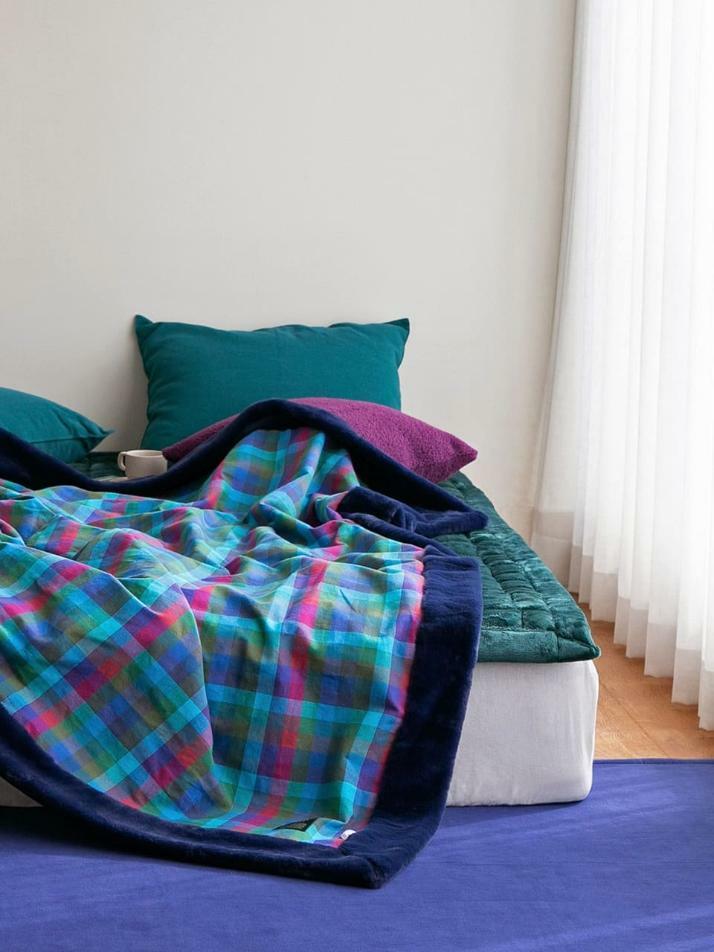 벨보아 블랭킷 오가닉코튼 L 이브닝글로우 체크