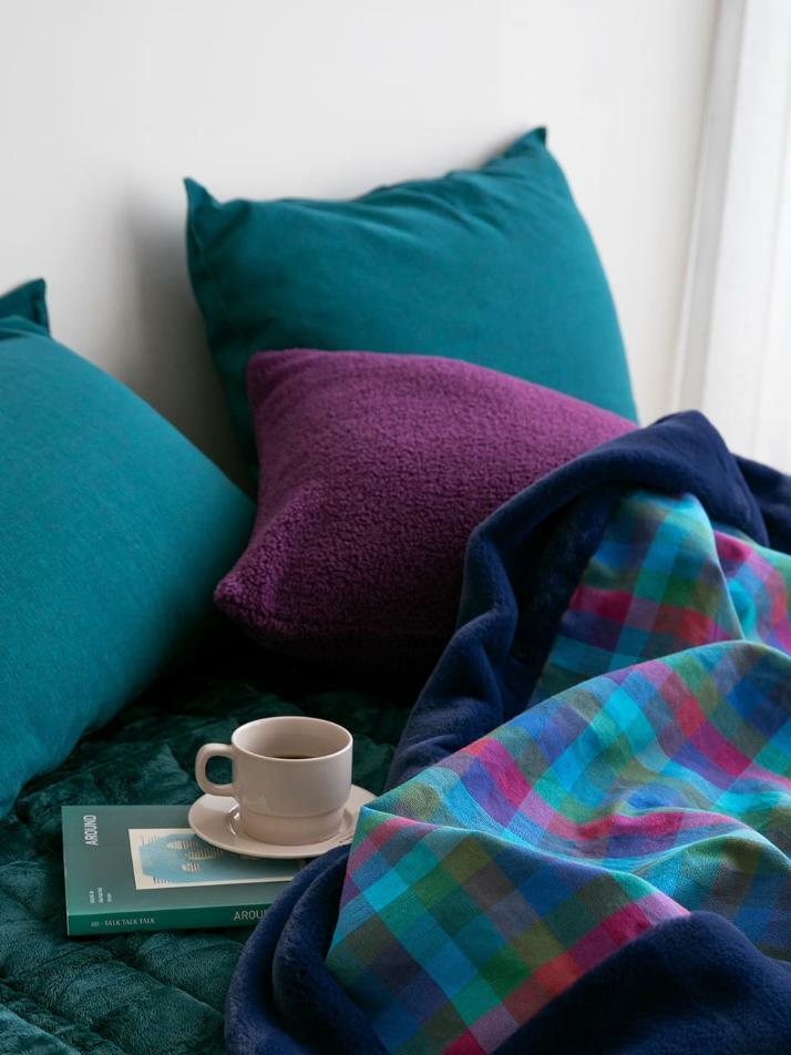 벨보아 블랭킷 오가닉코튼 L 이브닝글로우 체크