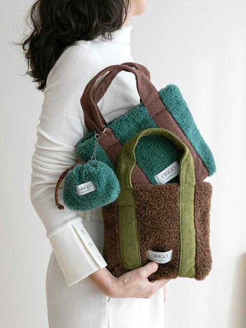 플리스 스퀘어 토트백 4color