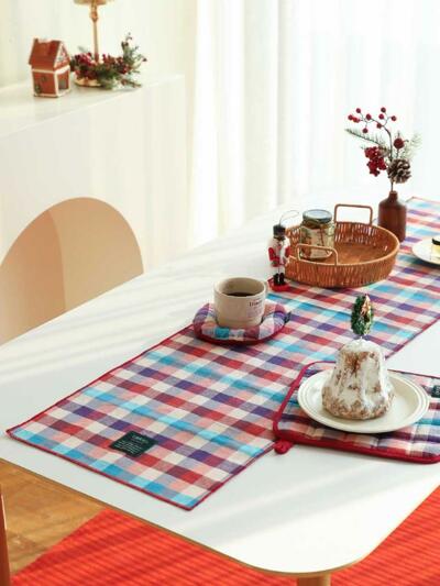 테이블 러너 체크 오가닉코튼 3color