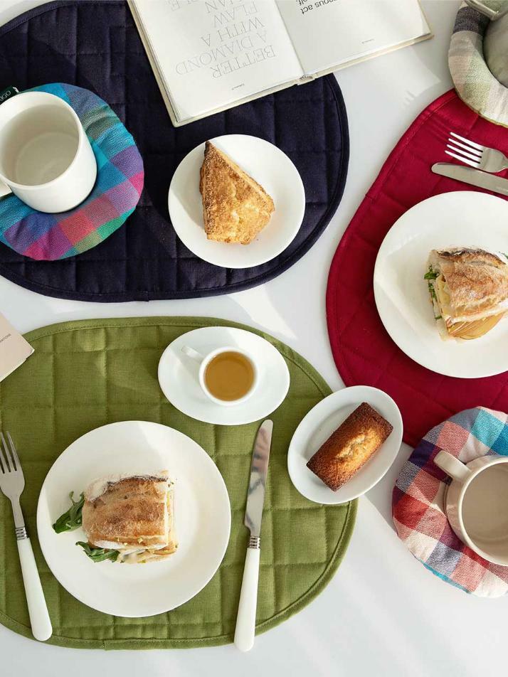 테이블매트 체크 오가닉코튼 3color