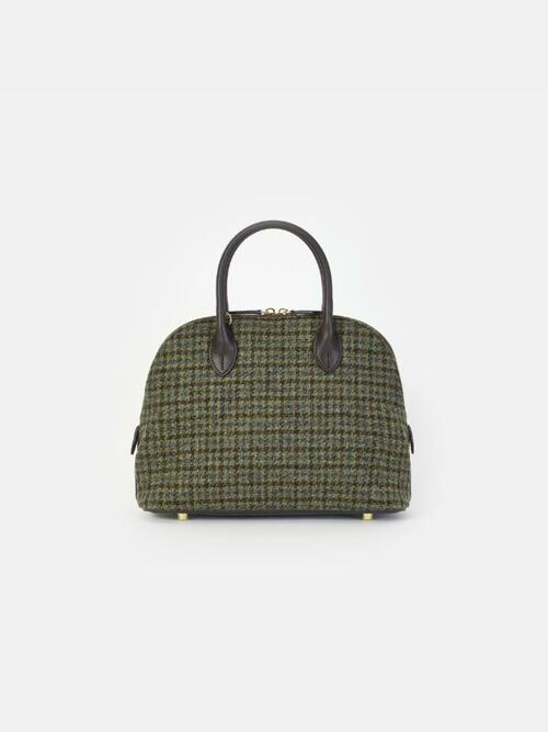 하프문 울 체크 브라운