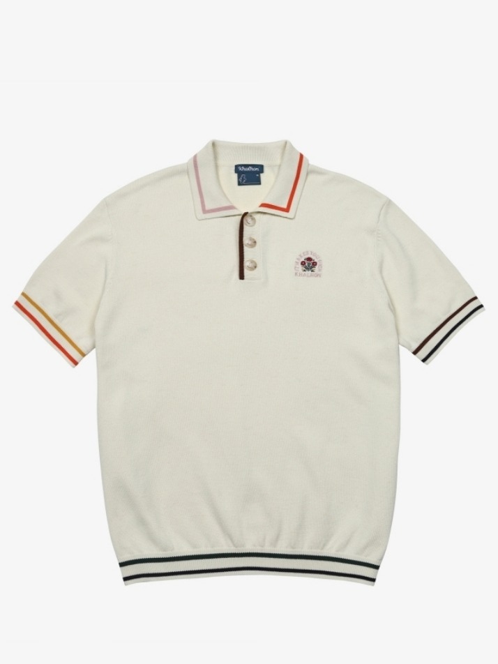 Knit polo (cream)