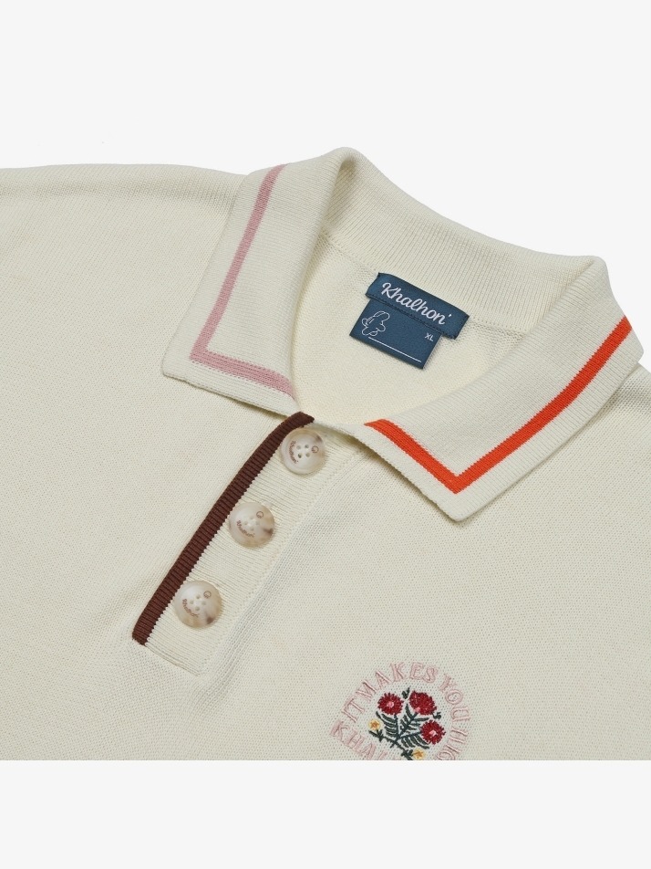 Knit polo (cream)