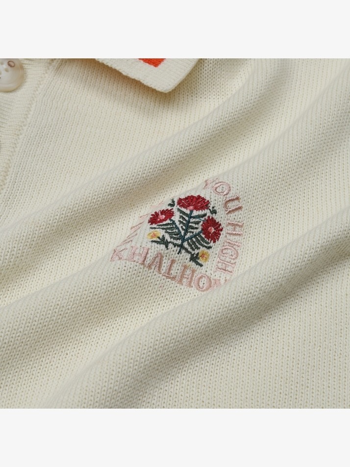 Knit polo (cream)