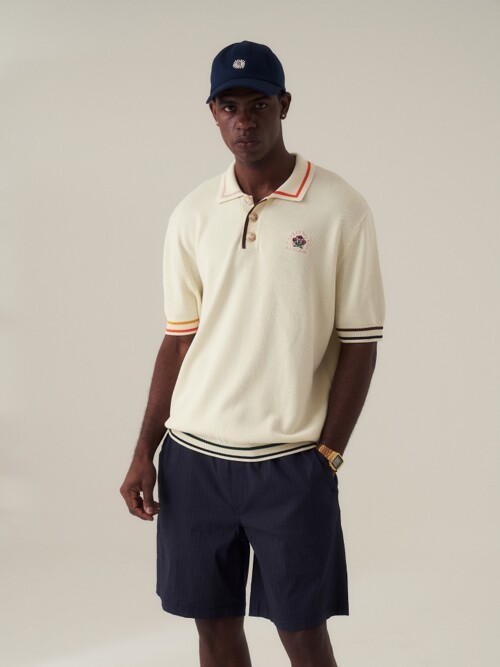 Knit polo (cream)