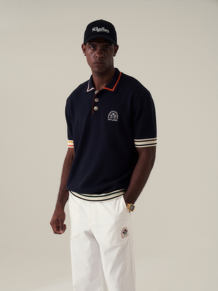 Knit polo (navy)