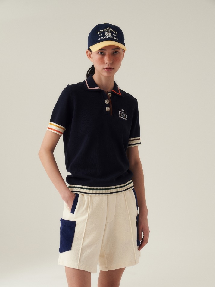 Knit polo (navy)