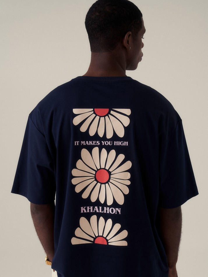 Khalhon Flower T shirts (navy)