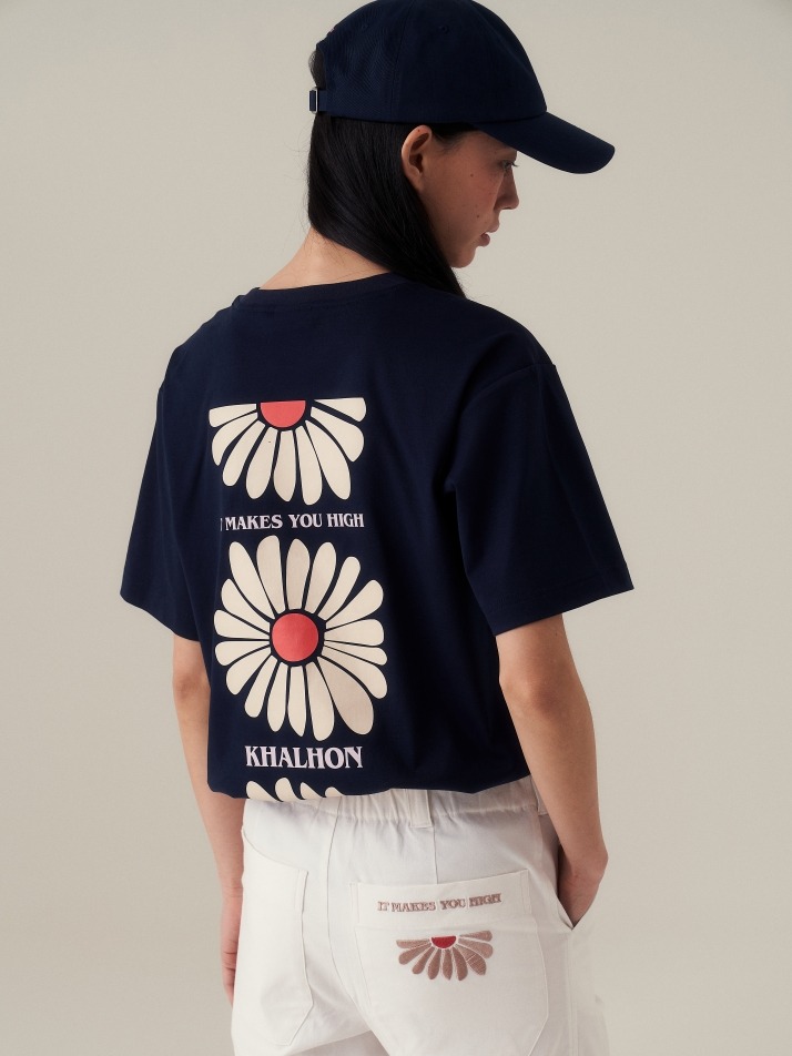 Khalhon Flower T shirts (navy)
