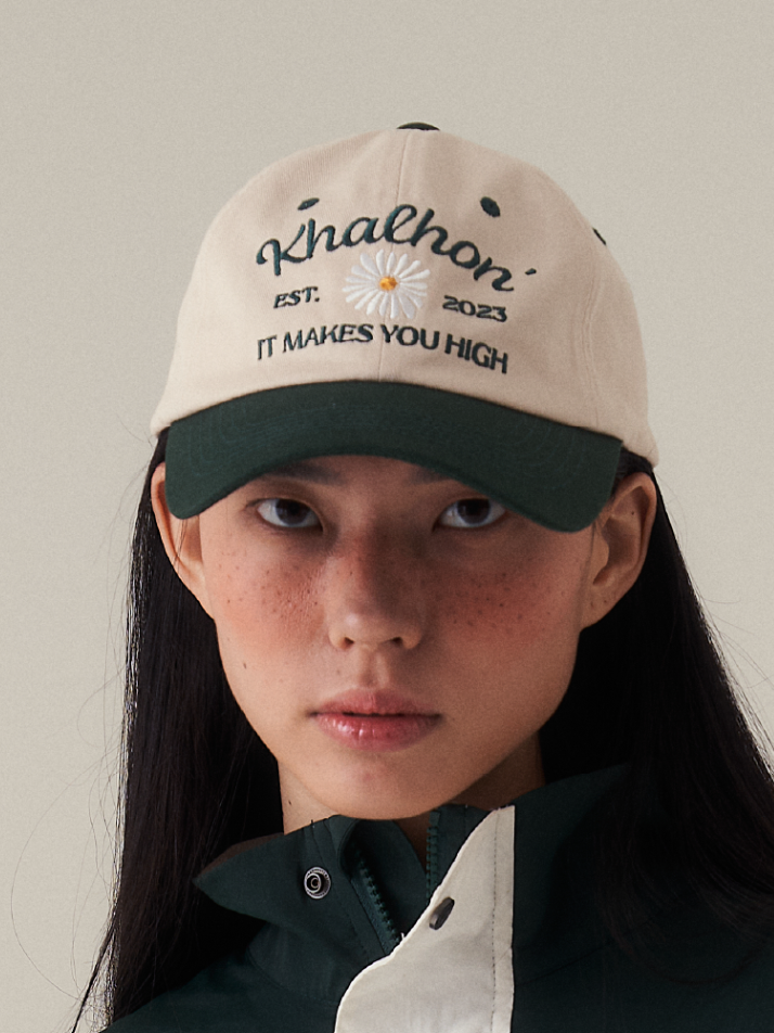 Flower cap lettering (dark green)