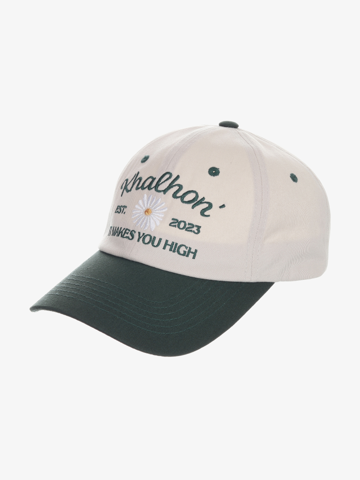 Flower cap lettering (dark green)