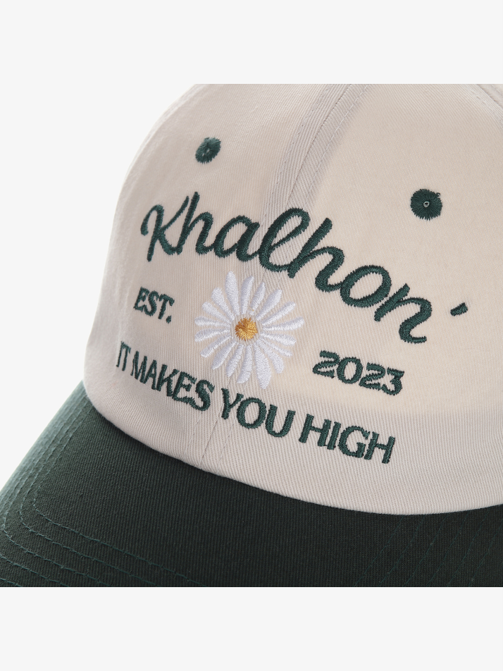 Flower cap lettering (dark green)