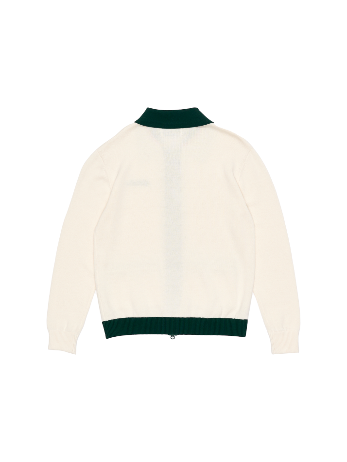 ZIP CALLAR SWEATER (GREEN)