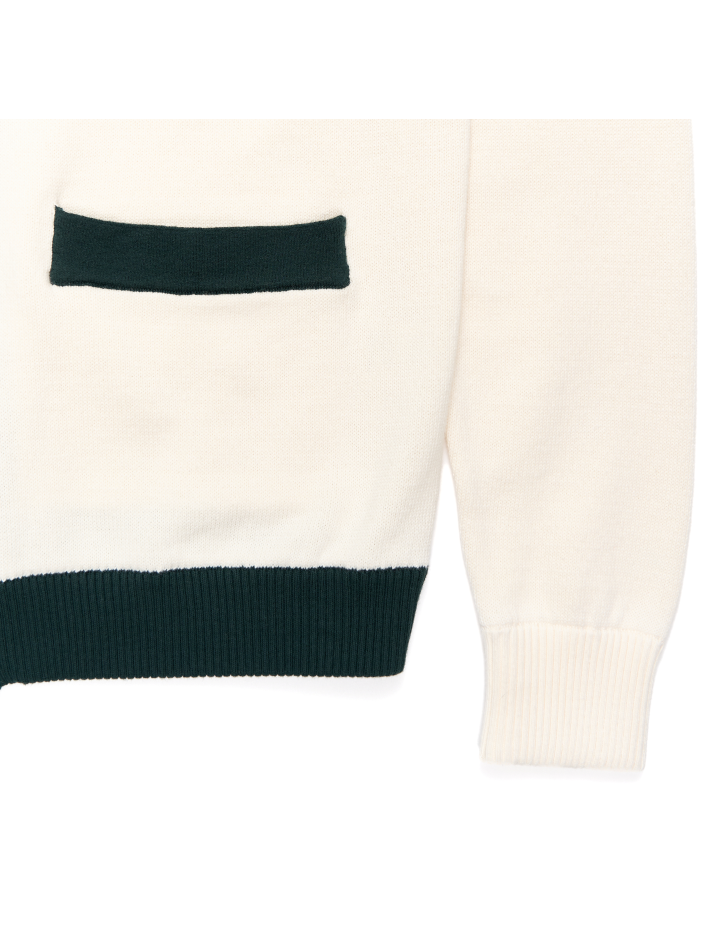 ZIP CALLAR SWEATER (GREEN)