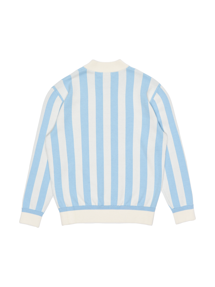 STRIPE MOCK-NECK SWEATER (LIGHT BLUE)