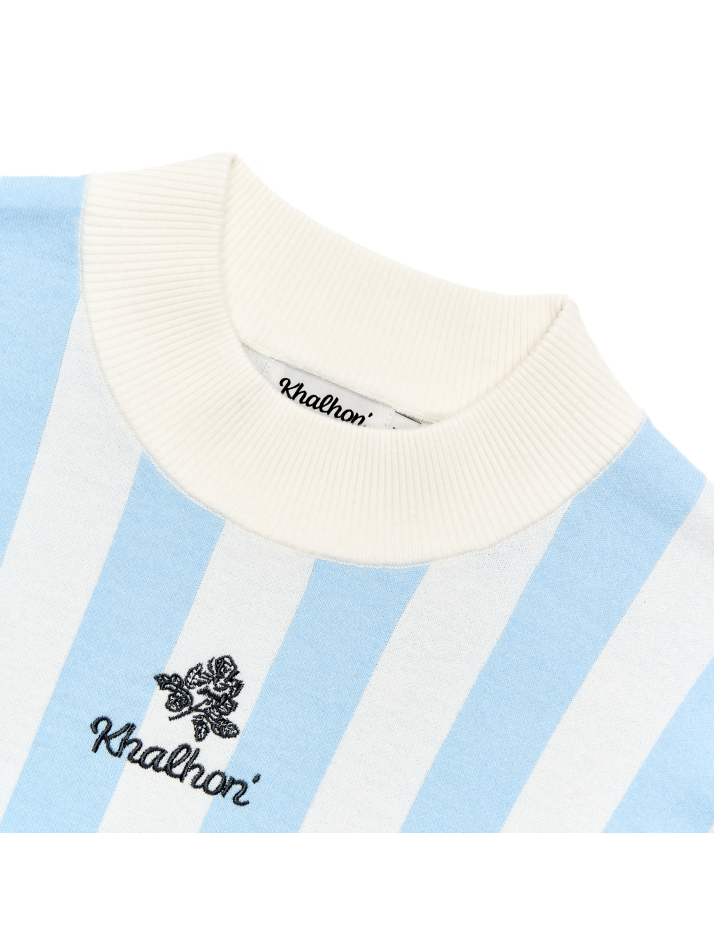 STRIPE MOCK-NECK SWEATER (LIGHT BLUE)