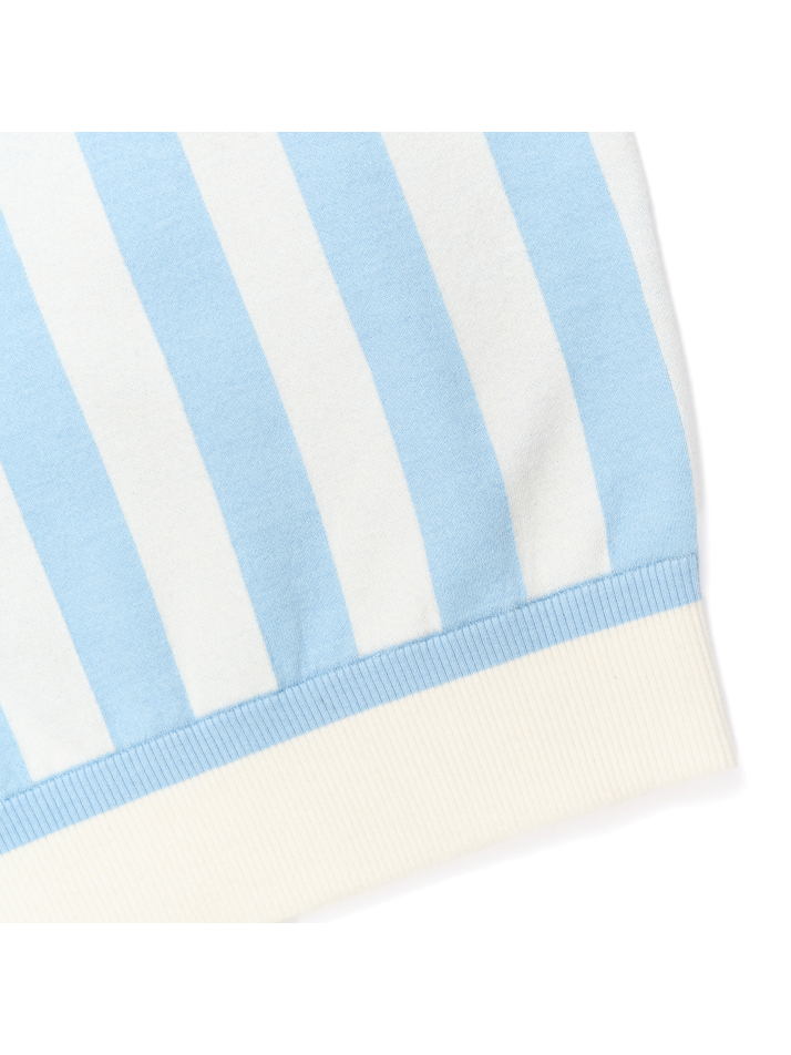 STRIPE MOCK-NECK SWEATER (LIGHT BLUE)