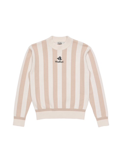 STRIPE MOCK-NECK SWEATER (LIGHT YELLOW)