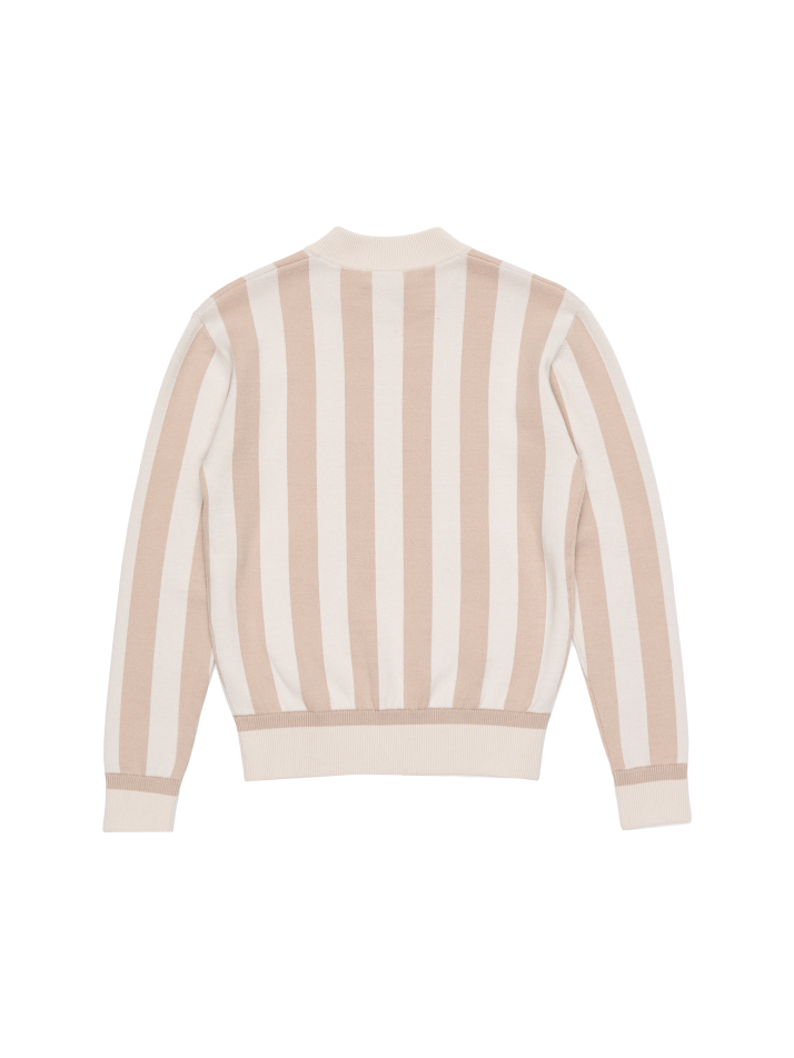 STRIPE MOCK-NECK SWEATER (LIGHT YELLOW)