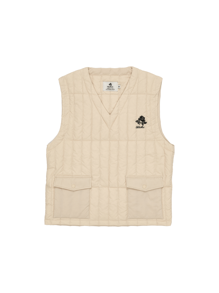 DUCK DOWN QUILTING VEST (LIGHT BEIGE)