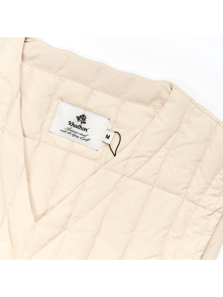 DUCK DOWN QUILTING VEST (LIGHT BEIGE)