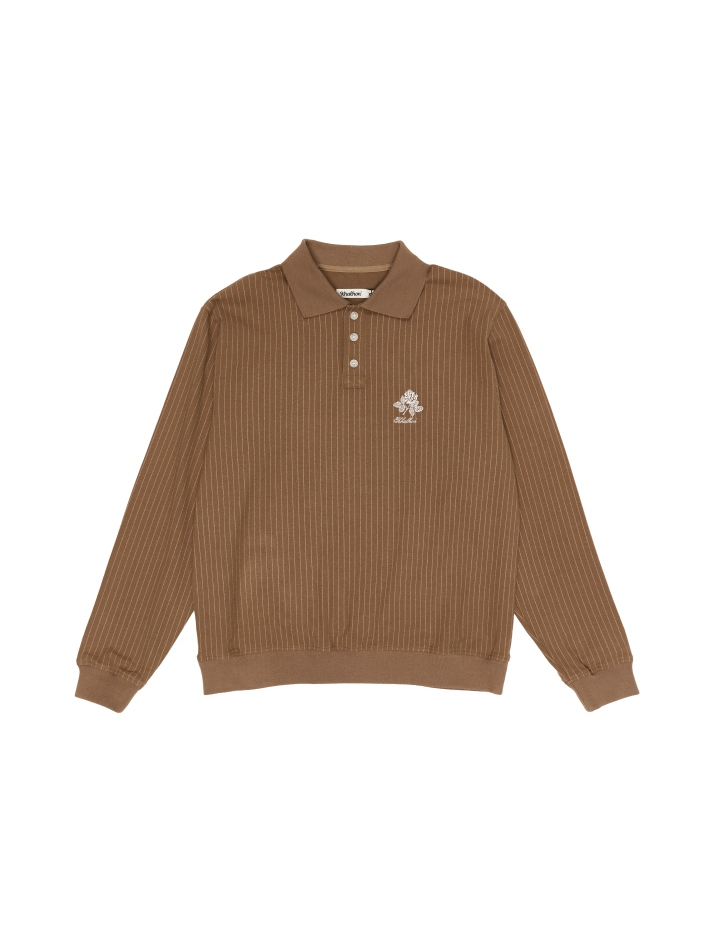 STRIPE POLO (CAMEL)