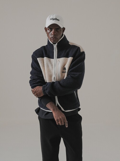 EMBROIDERY FLEECE JACKET (NAVY)